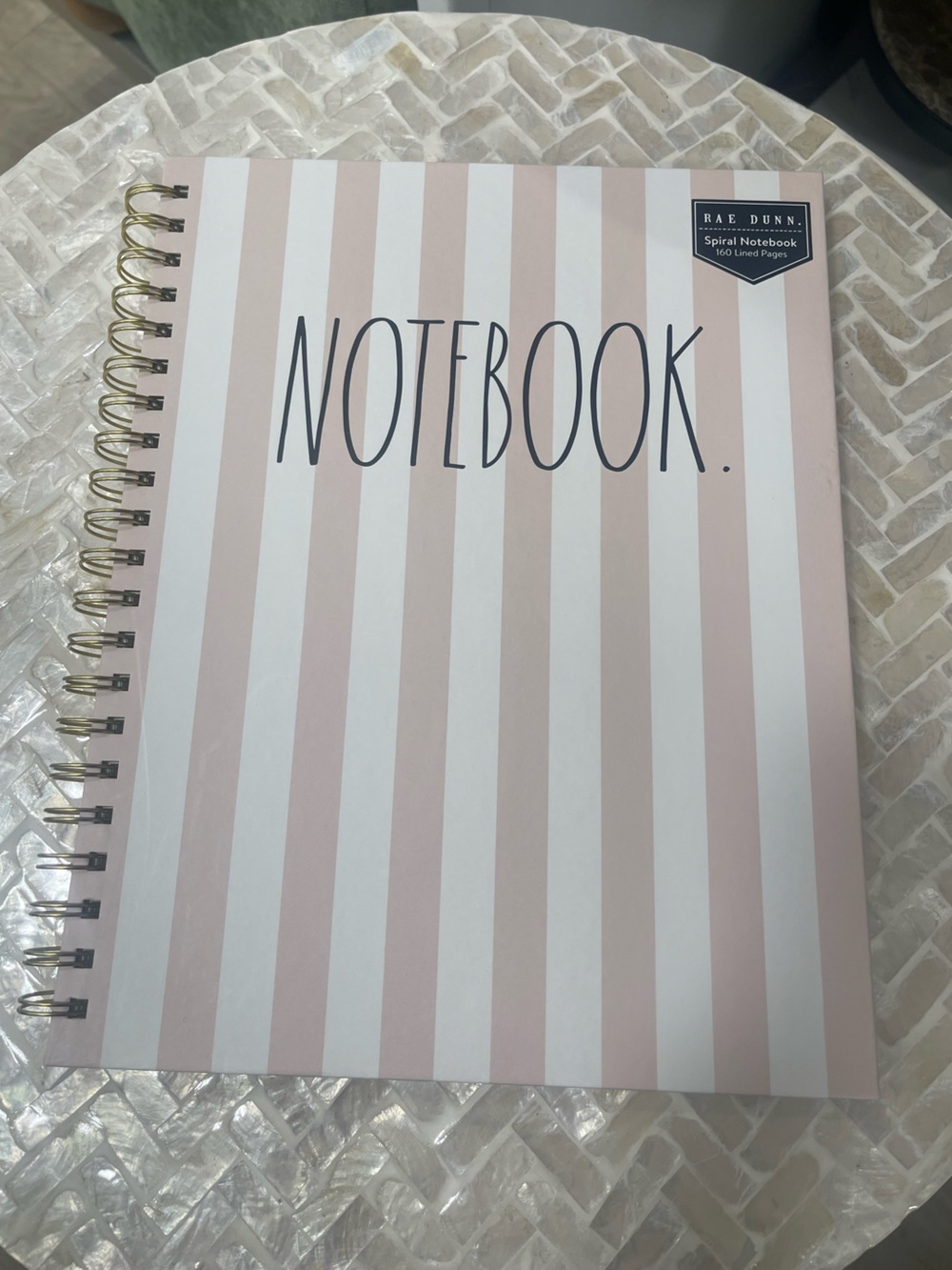 Rae Dunn 9x11 spiral NOTEBOOK - 160 lined pages - Brand new